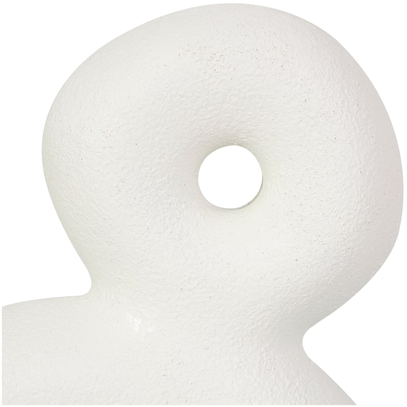 White Resin Stacked Circle Ring Abstract Sculpture