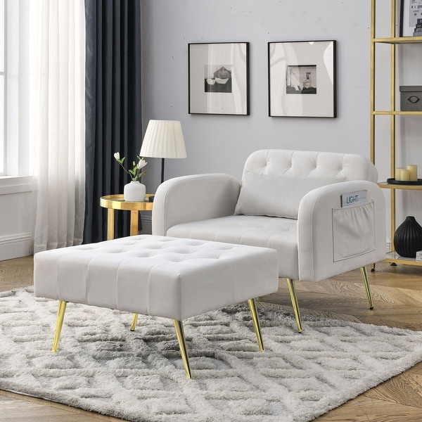 Adjustable Backrest Recliner Single Sofa Armchair Upholstered