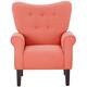 EROMMY Wing back Arm Chair, Upholstered Fabric High Back Chair with Wood Legs