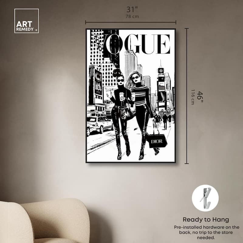 Shopping Gals Cover II Canvas by Art Remedy