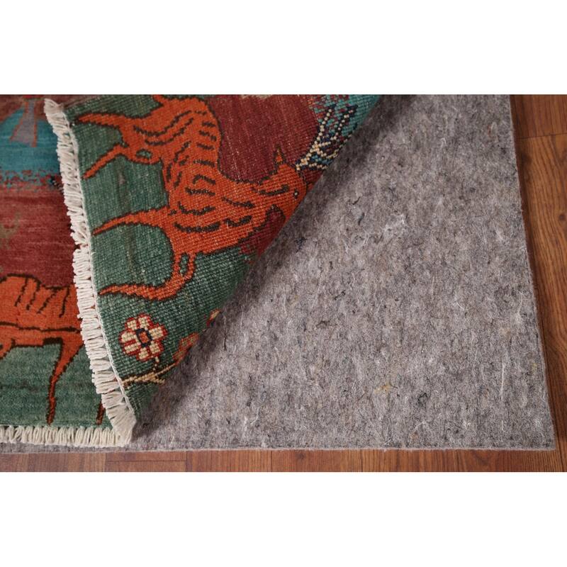 Animals Design Ziegler Foyer Rug Handmade Brown Wool Carpet - 2'0" x 3'1"