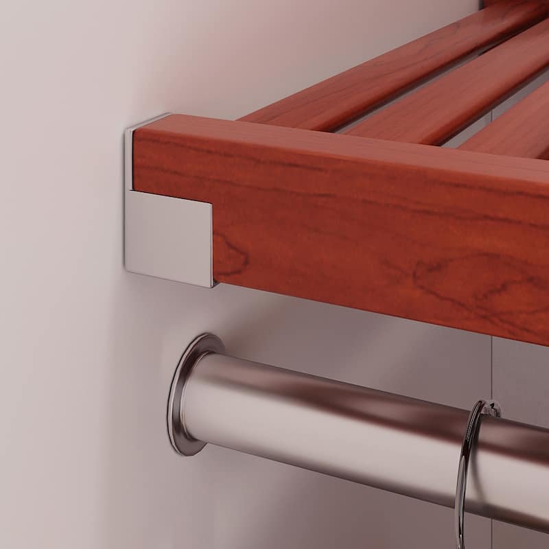 John Louis Home Solid Wood Walk-In Clsoet System with 5-Drawers Red Mahogany