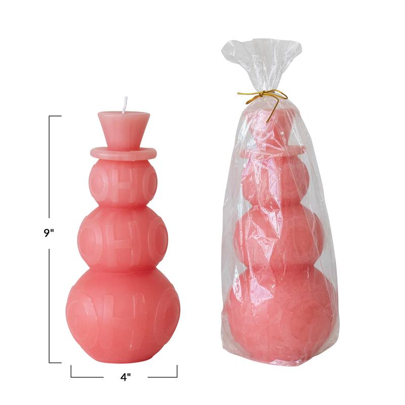 Snowman Holiday Cheer Pillar Candle