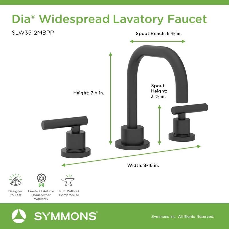Symmons SLW3512PP Dia 1.0 GPM Widespread Bathroom Faucet with Push Pop
