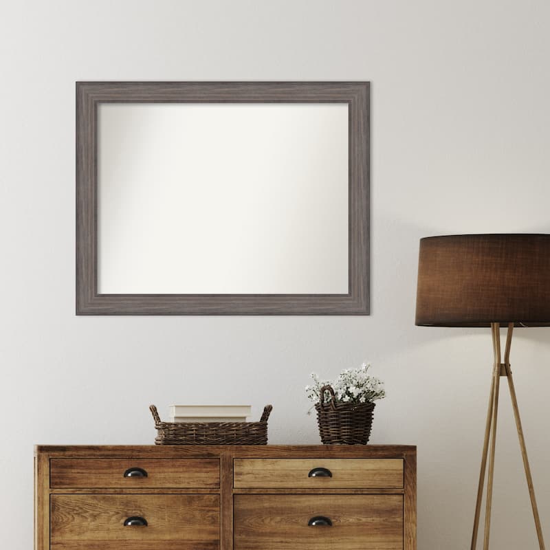 Country Barnwood Framed Non-Beveled Custom Wall Mirror, Bathroom Vanity Mirror