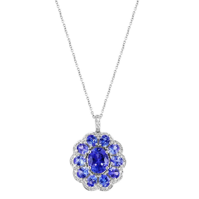 EFFY 14K Gold Diamond,Tanzanite Pendant Necklace