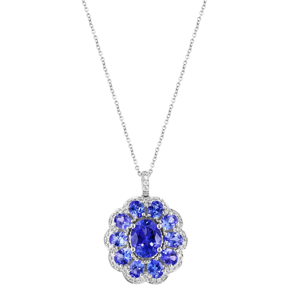 EFFY 14K Gold Diamond,Tanzanite Pendant Necklace