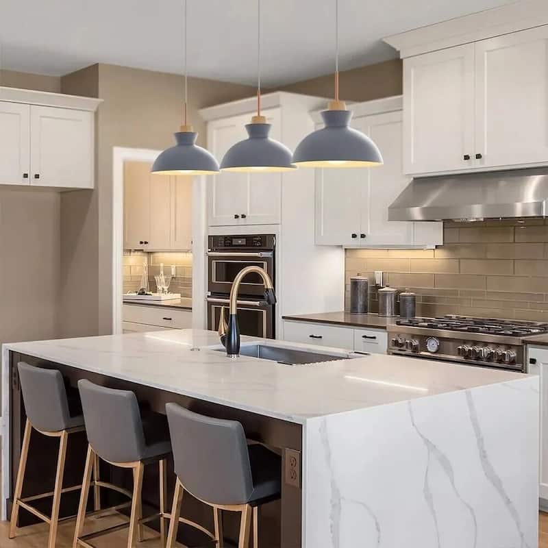 1-Light 11 in. Modern Bowl Dome Pendant Kitchen Island Lighting