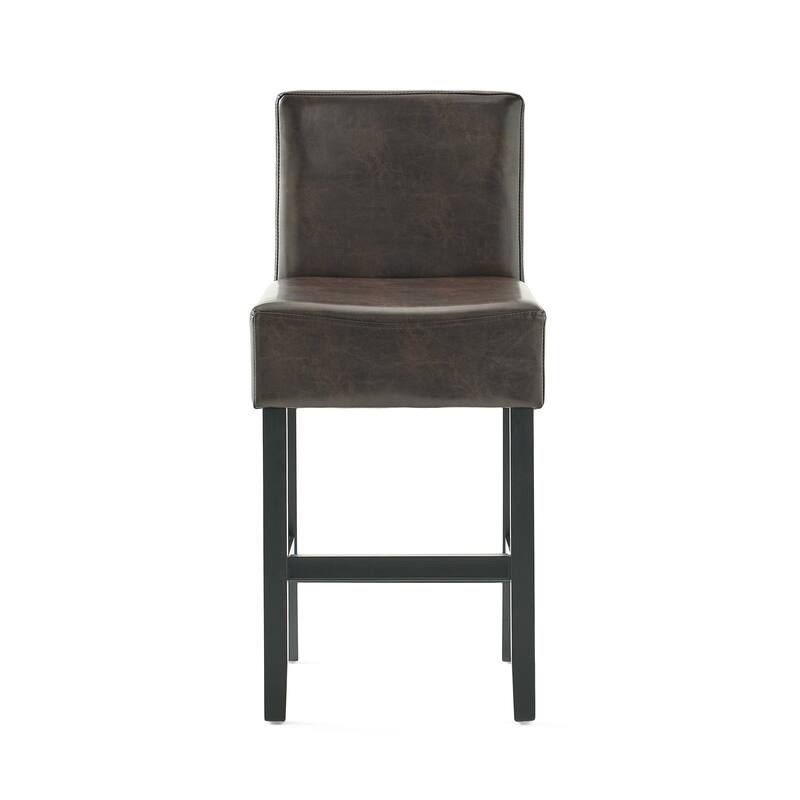 Portman 38-inch Brown Bonded Leather Counter Stool (Set of 2) by Christopher Knight Home
