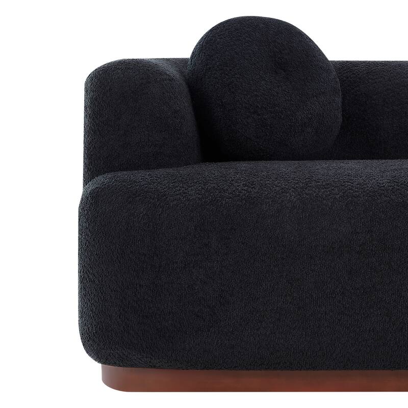 Christopher Knight Home - Polyster Upholstered 3-Seater 84.57" Compressed Sofa with Solid Rubberwood Base