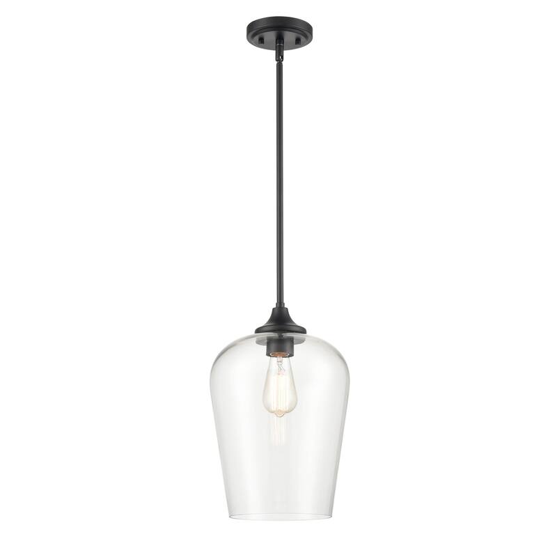 Millennium Lighting Ashford 1 Light Mini-Pendant in Multiple Finishes with a Clear Glass Shade - Matte Black