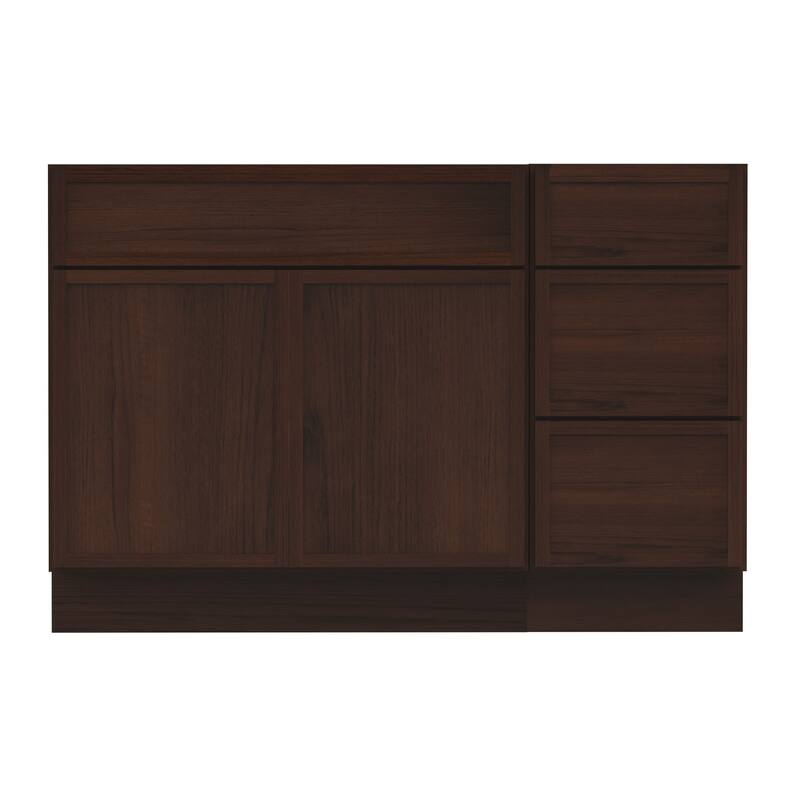 Vanity Art 48" Birch Freestanding Bathroom Vanity Cabinet without Top