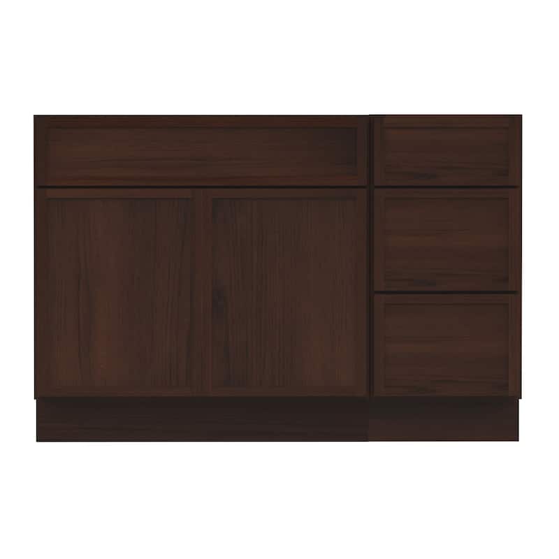 Vanity Art 51" Birch Freestanding Bathroom Vanity Cabinet without Top