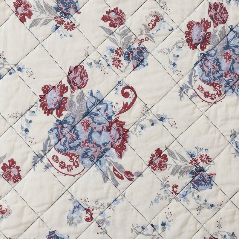 Tasha Polizzi Patchwork Bandana Western Rustic Floral Paisley Pattern 3 Piece Reversible Quilt with Pillow Shams