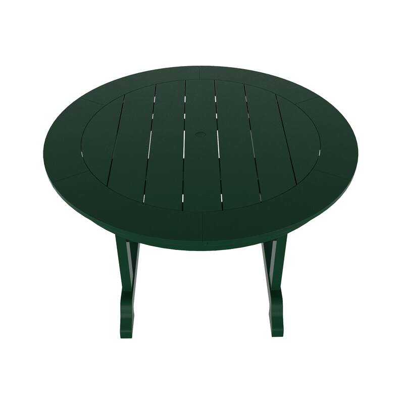 Polytrends Laguna 5-Piece Round Table Folding Highback Chair Dining Set