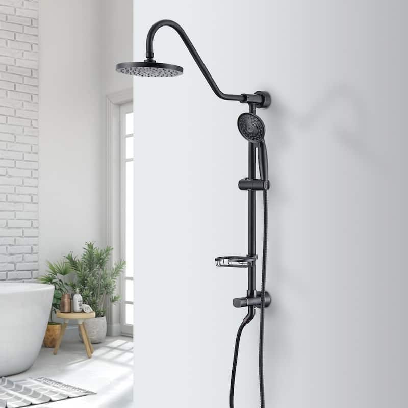 2-Spray Patterns 8 in. Wall Mount Dual Shower Heads in Oil-Rubbed Bronze