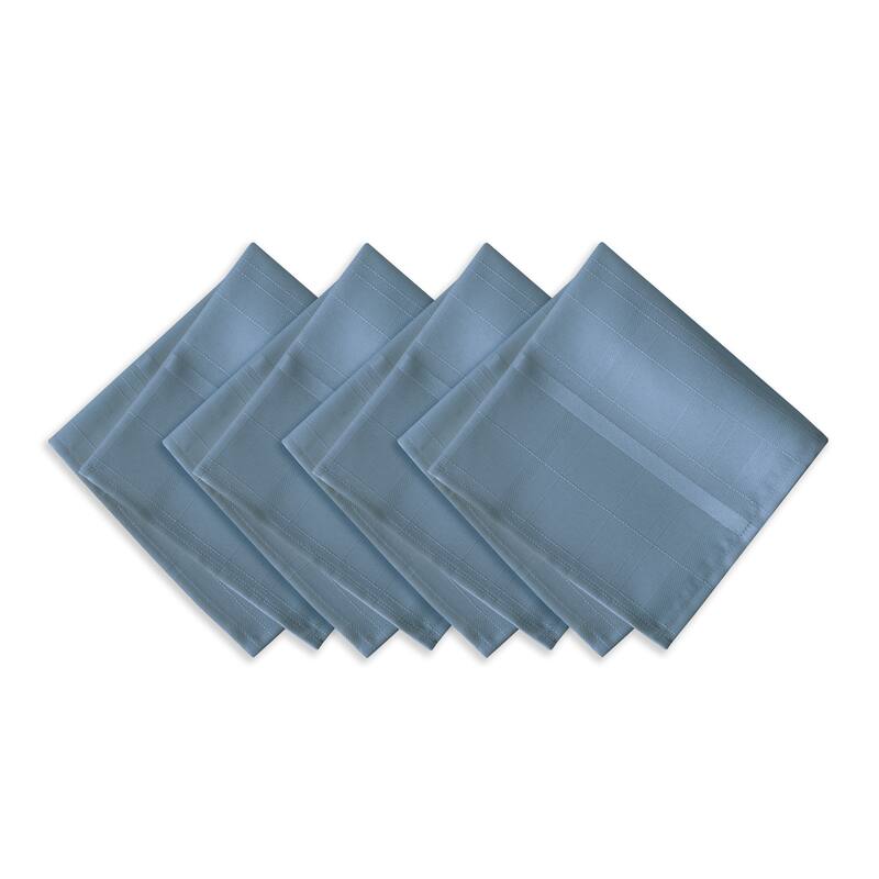 Elrene Elegance Plaid Damask Fabric Set of 4 Napkins - 17" w x 17" l