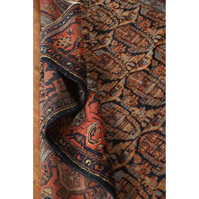 Hand Knotted Oriental 100% Wool Carpet Traditional Geometric Oranges & Rust Senneh Runner Rug - 15' 11'' X 5' 2''