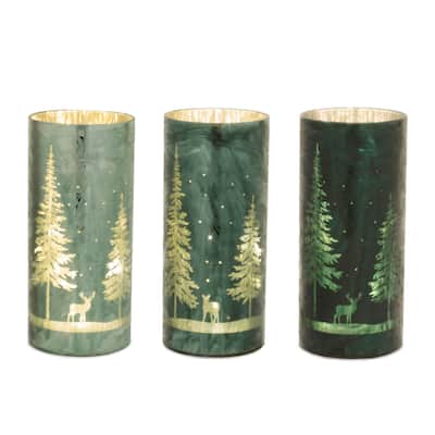 LED Pine Tree Luminary (Set of 3) - N/A