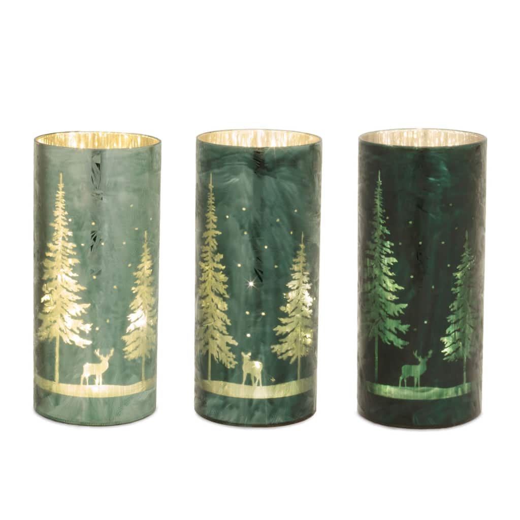 LED Pine Tree Luminary (Set of 3) - N/A