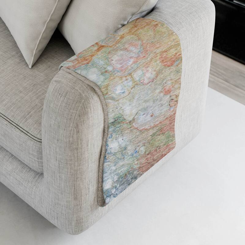 Premium Machine Washable Abstract Modern Sherpa Throw Blanket - Coral - 4'2" x 5'10"