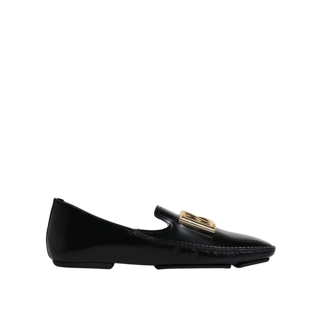 Dolce & Gabbana Black Leather DG Logo Loafer Men Dress Men's Shoes
