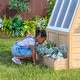preview thumbnail 6 of 15, Teamson Kids Agnes Wooden Playhouse with Garden Window, Fixed Bench & Flower Boxes, Tan