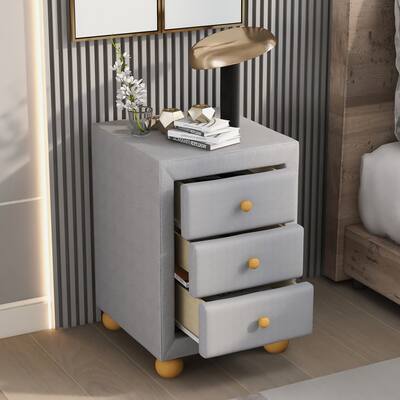 Modern Upholstered Storage Nightstand