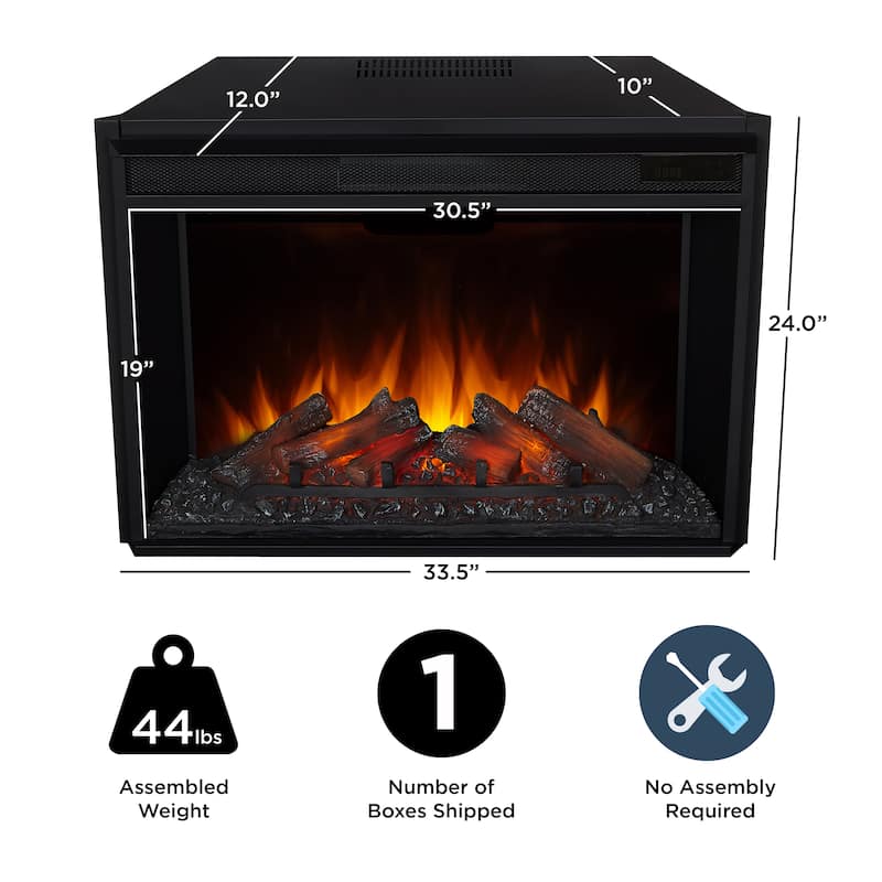 Odette Grand Electric Fireplace by Real Flame