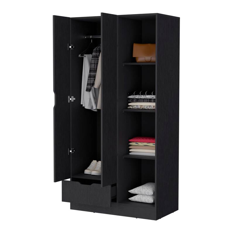 2-Door Armoire with Open Compartment