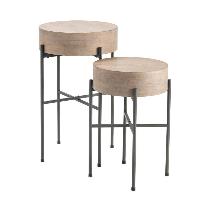 Normandy Accent Table Set - 17.25 x 17.25 x 26.5 - 17.25 x 17.25 x 26.5 - Cream