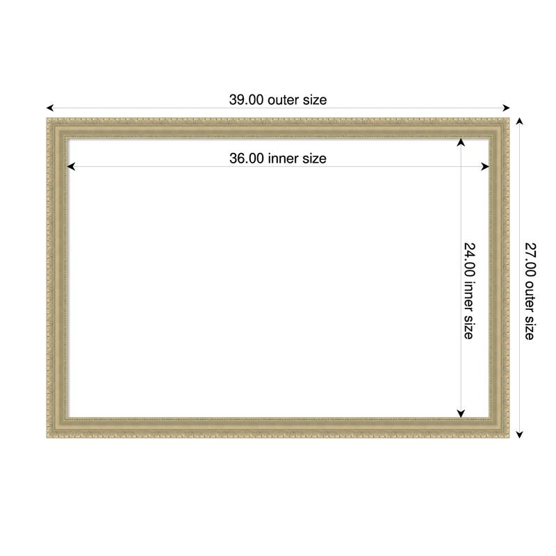 Amanti Art Champagne Teardrop Framed Dry Erase Magnetic Board - 39 x 27 in