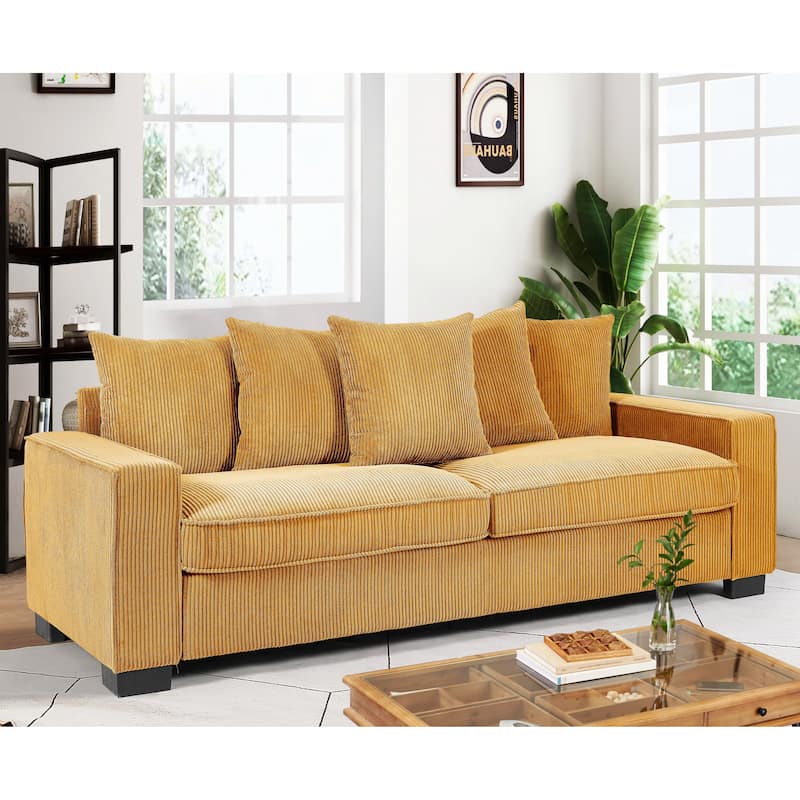 Transitional Track Arm Upholstered Indoor Sofa