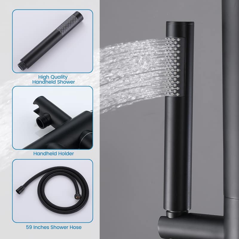 88" H Rbrohant Freestanding Stainless Steel Outdoor Shower