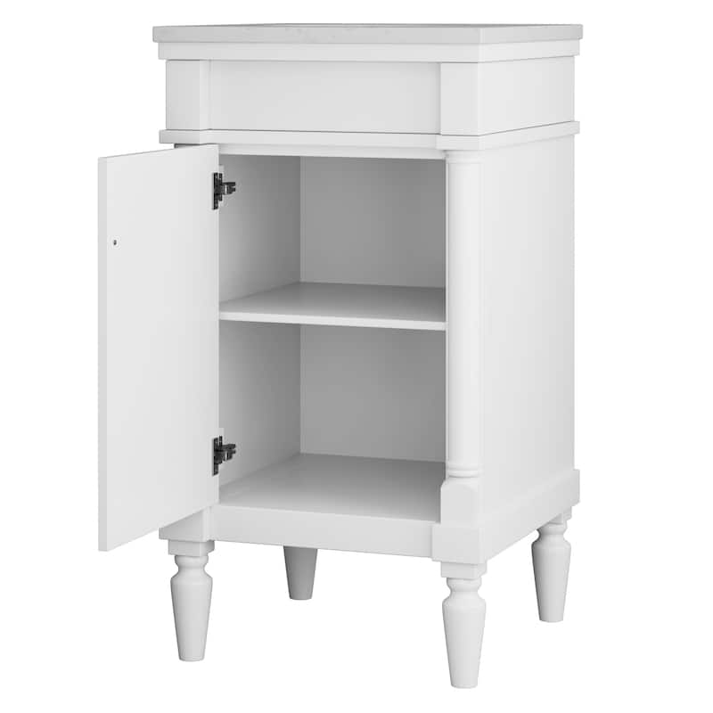 19-Inch Vintage Solid Wood Bathroom Vanity with Sink - Compact Design for Small Spaces