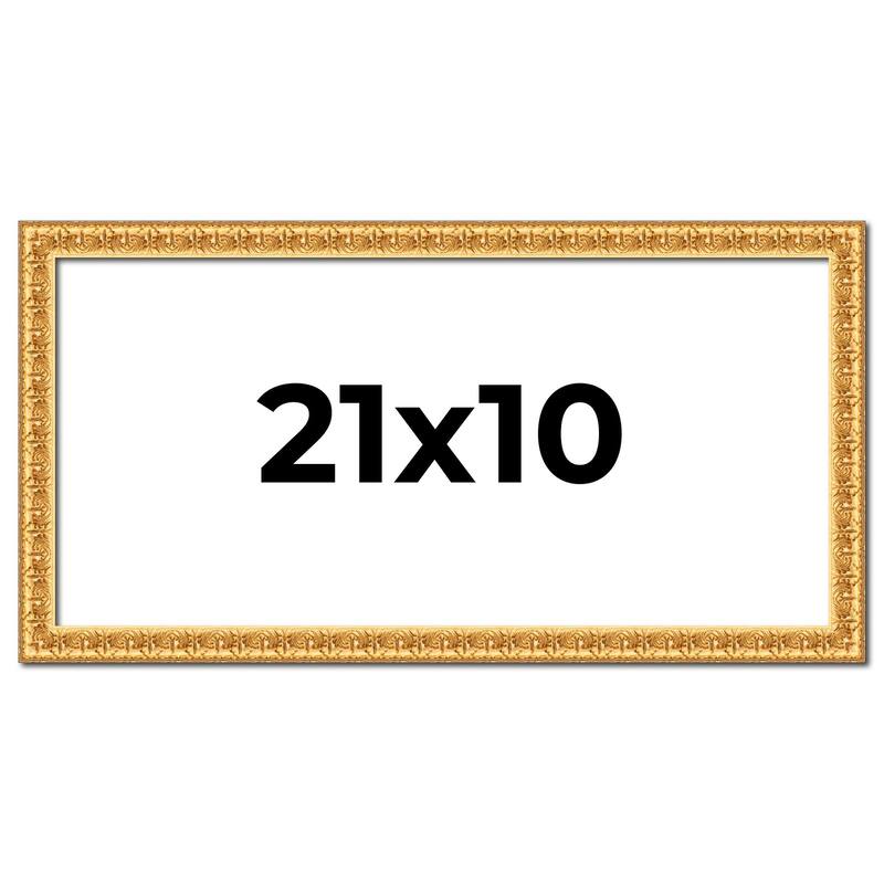 21x10 Frame Gold Real Wood Picture Frame Width 1 inches | Interior