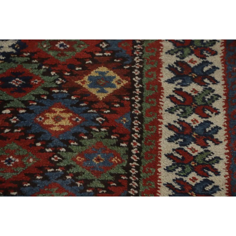 Hand Knotted Oriental 100% Wool Carpet Transitional All-Over Multi-Colored Anatolian Area Rug - 10' 11'' X 4' 10''