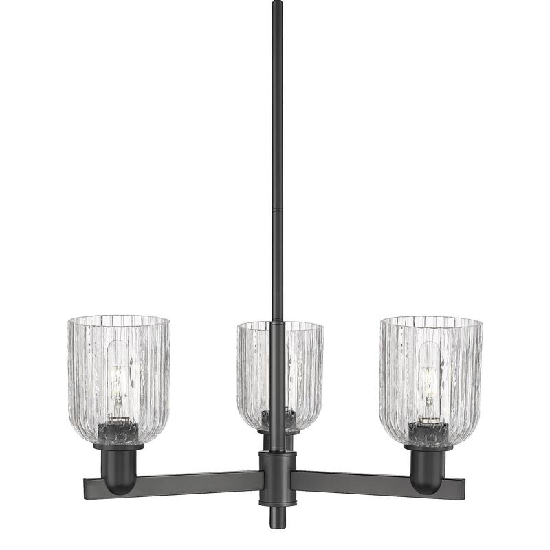Innovations Lighting 716-3CR-9-18 Bridal Veil Chandelier Bridal Veil 3 - Matte Black / Clear