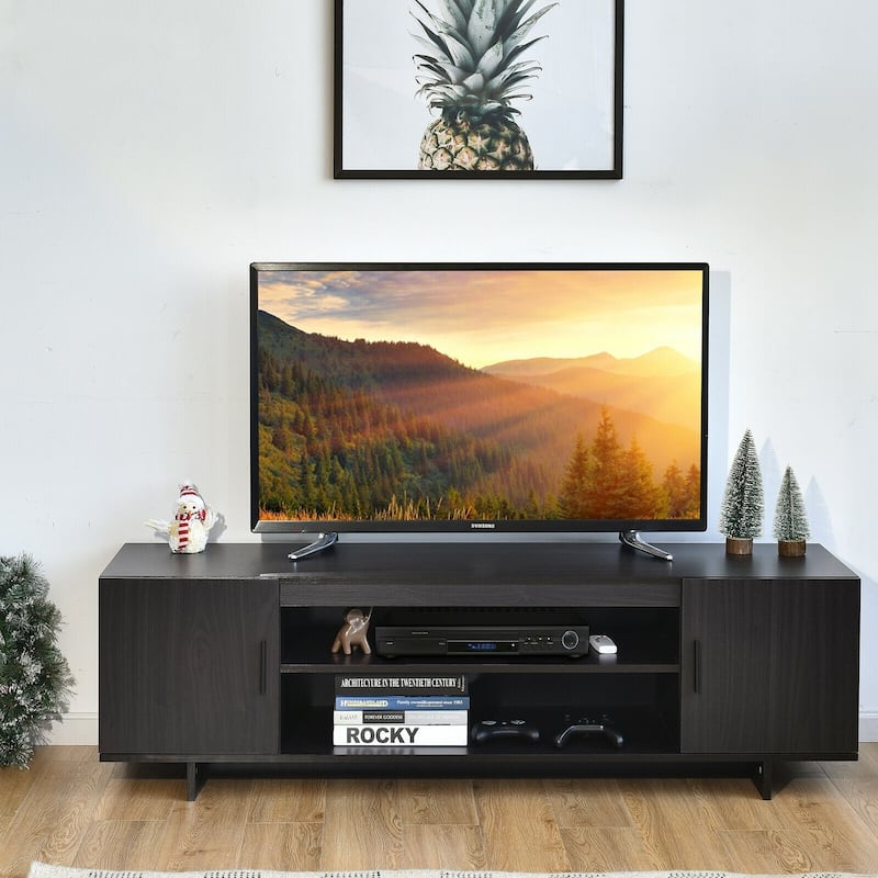 Modern TV Stand Media Entertainment Center for TV's up To 65" with Storage Cabinet - 60" x 16" x 17.5" (L x W x H)