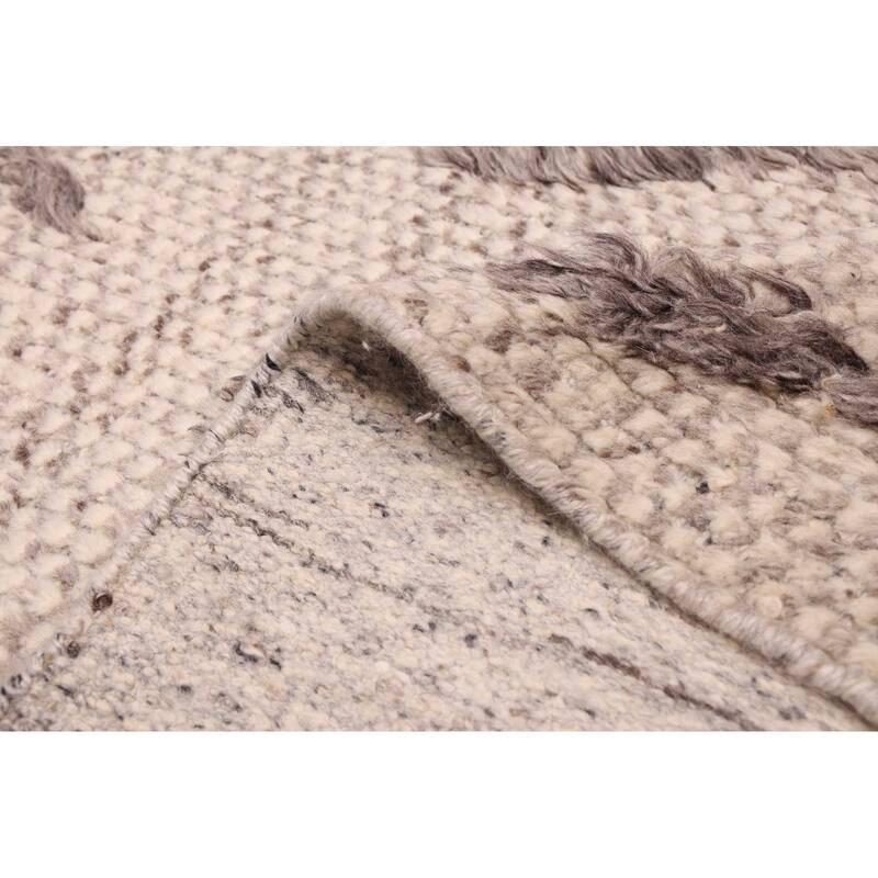 ECARPETGALLERY Hand-knotted Looma Light Grey Wool Rug - 8'0 x 10'3