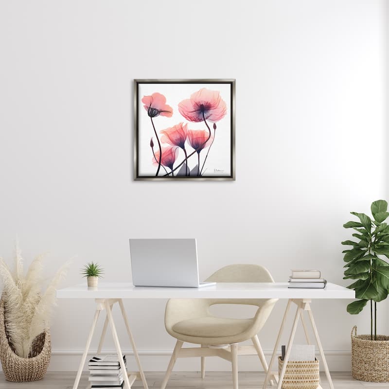 Stupell Elegant Modern Poppy Buds Framed Floater Canvas Wall Art Design By Albert Koetsier