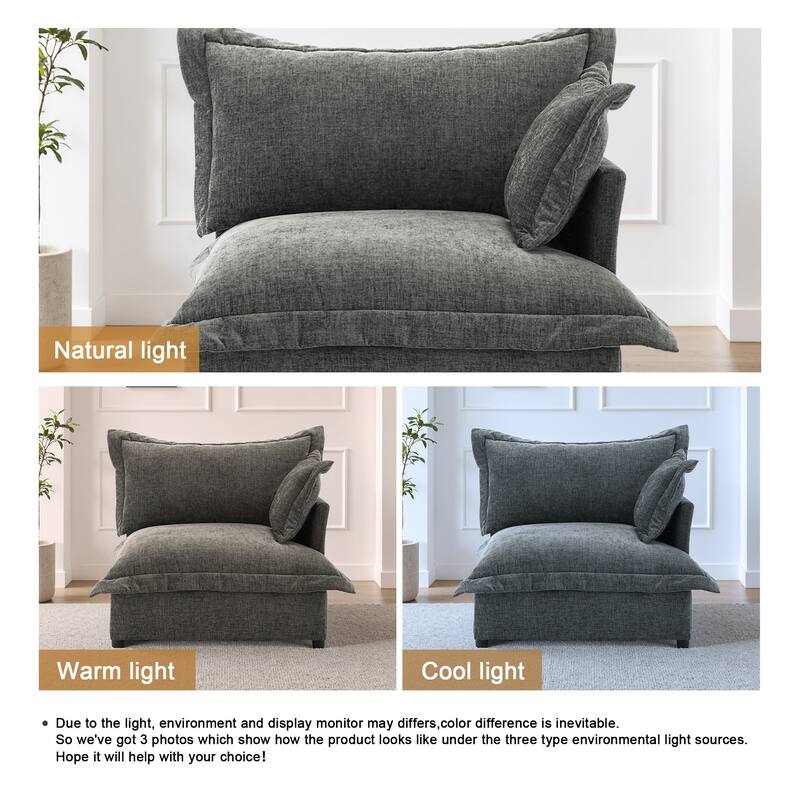 Upholstered Chenille Arm Club Chair Cloud corner cahir