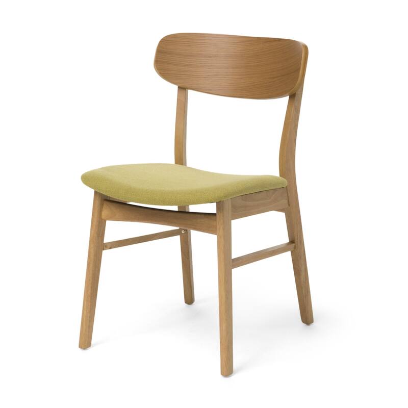 Fabric-upholstered Wood Dining Chairs (Set of 2) by Christopher Knight