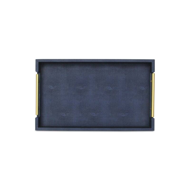 Lusan Faux Shagreen Tray with Handles
