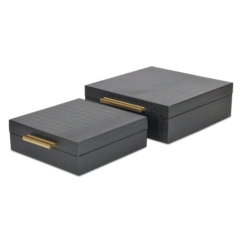 Lusan Black Vinyl Decorative Box Set