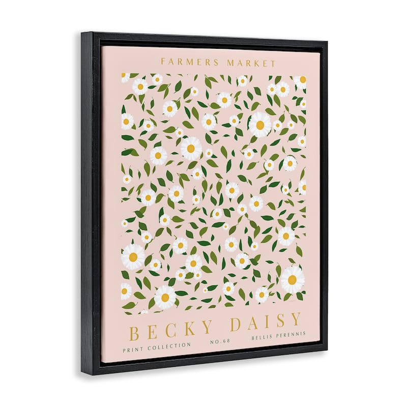 Stupell Minimal Pastel Daisies Framed Floater Canvas Wall Art Design By Kamdon Kreations