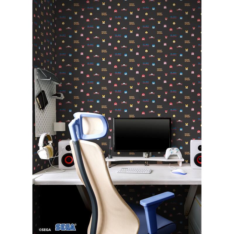 RoomMates Sonic The Hedgehog 16-Bit Superstar Retro Peel and Stick Wallpaper