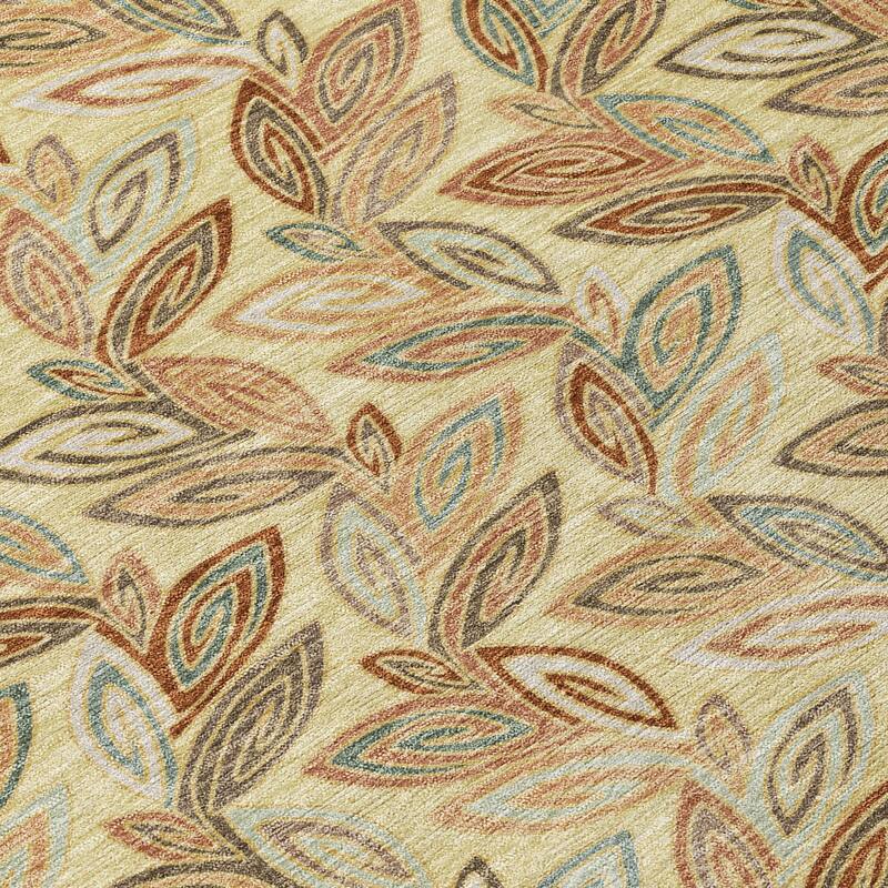 Machine Washable Indoor/ Outdoor Modern Rose Hill Chantille Rug