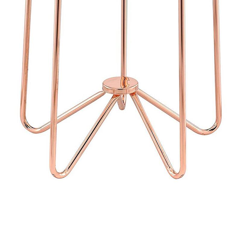 22 in. Frosted Glass/Rose Gold Round Glass End Table, Sturdy Build End Side Table for Living Rooms