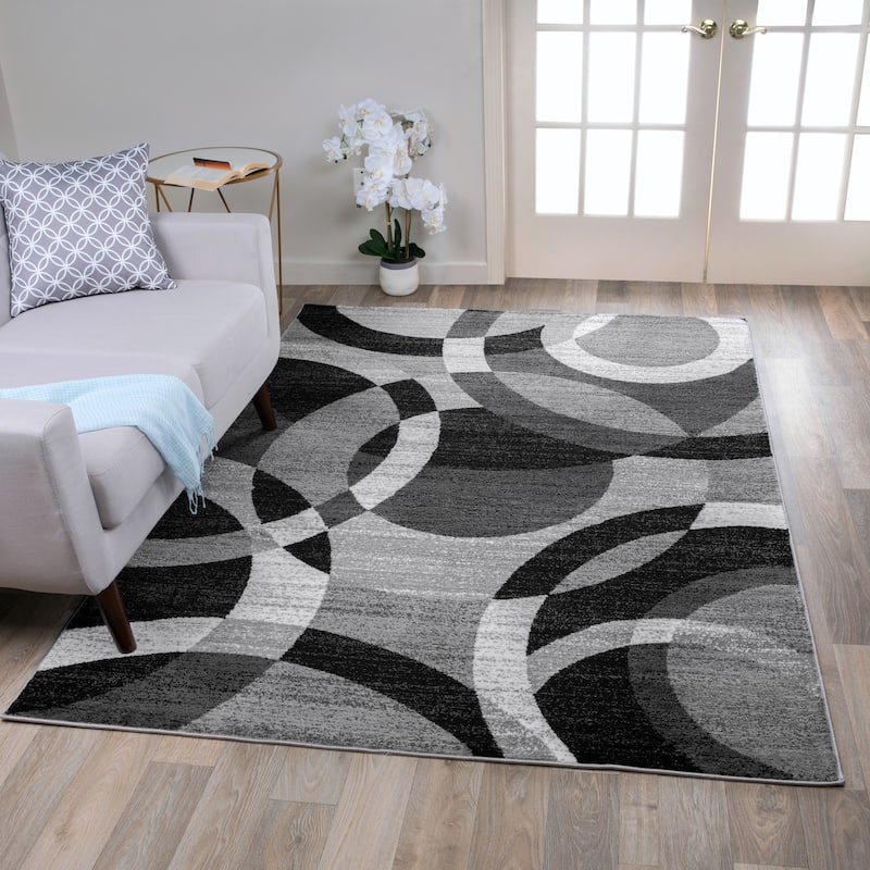 World Rug Gallery Geometric Circles Area Rug